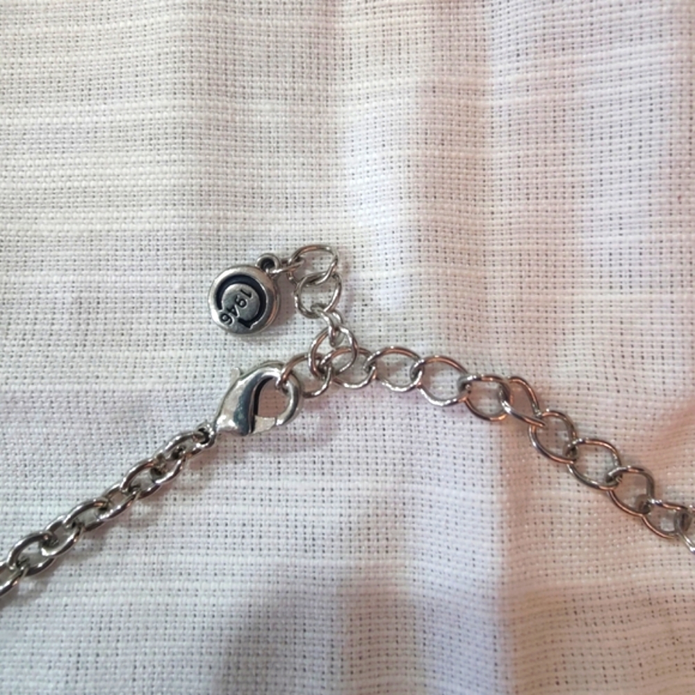 Vintage C1946 Silver And Red Statement Necklace - image 4